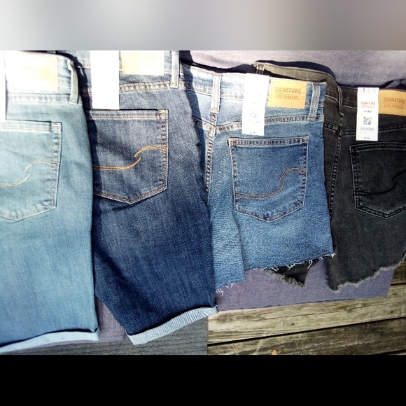 Signature Levi Strauss & Co. Heritage 3" HighRise Cutoff Short BLUE washed look - Picture 8 of 8